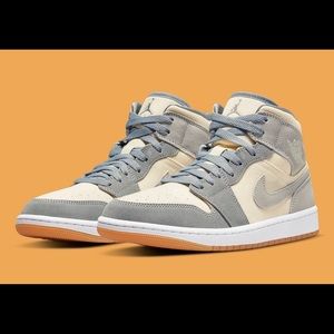 NEW Nike Air Jordan 1 Mid Coconut Milk Particle Grey (Size 11, 12, 13) AUTHENTIC
